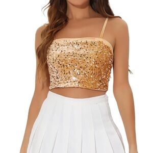 Sequin Gold Crop Top